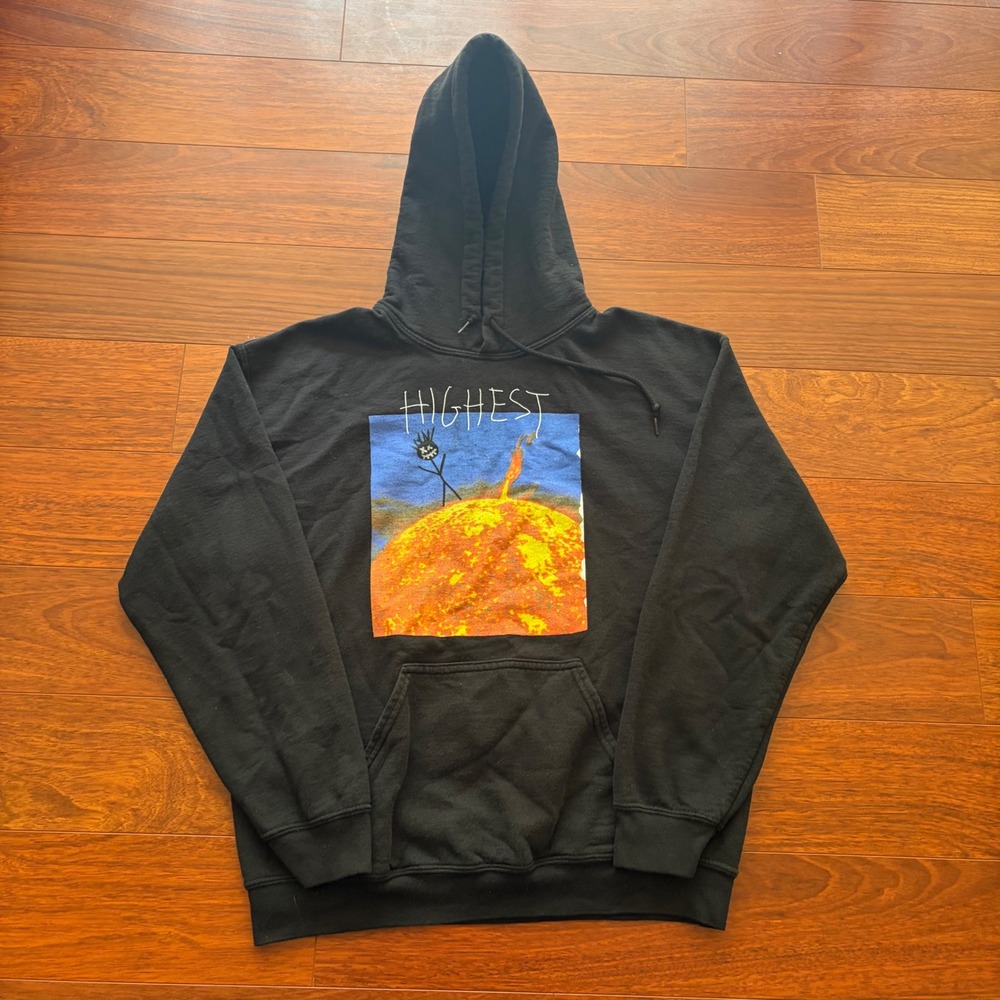 Travis Scott Cactus Jack Mens Hoodie Small Black Highest In The Room Sun Graphic